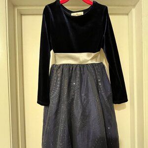 Blue Velour Holiday Dress Rare Editions Size 6